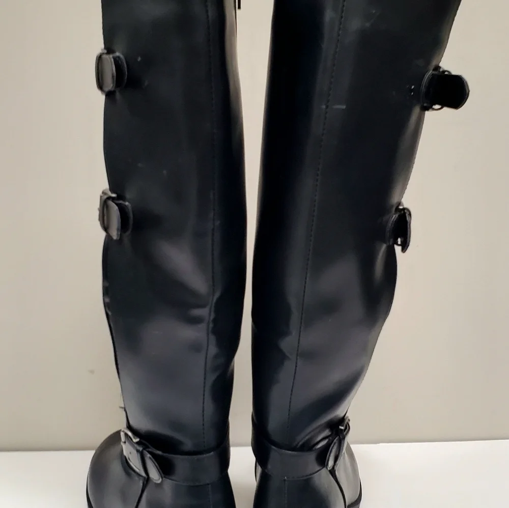 Toetos‎ Womens Black Riding Boots Size 7.5 adjustable with New without box